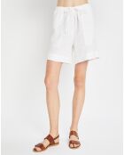 Short 100% Lin Elastique Kl blanc