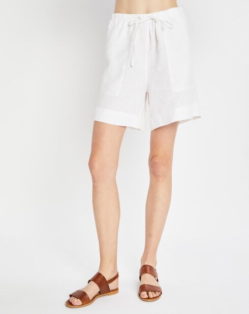 Short 100% Lin Elastique Kl blanc