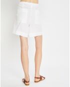 Short 100% Lin Elastique Kl blanc