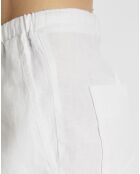 Short 100% Lin Elastique Kl blanc