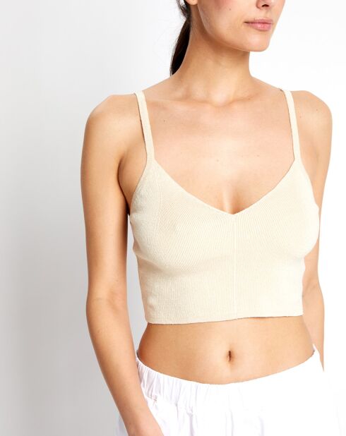 Cropped Kl ecru bh van linnenmix