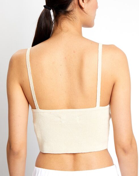 Cropped Kl ecru bh van linnenmix