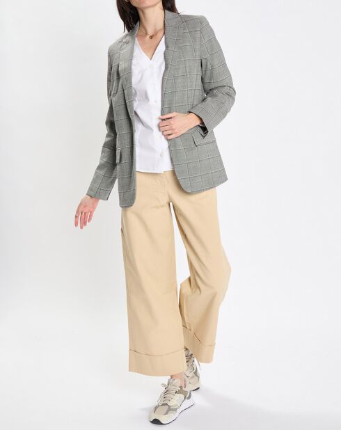 Pantalon large charpenté beige