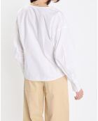 Chemise col V poche blanche