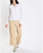 Chemise col V poche blanche