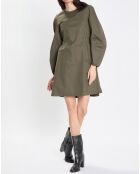 Robe manches ballons kaki