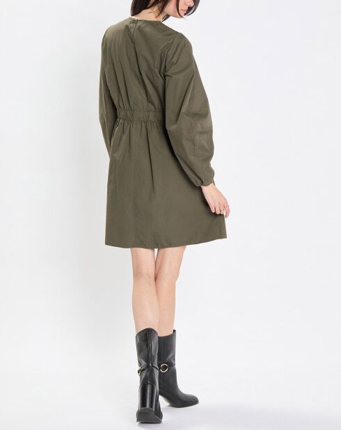 Robe manches ballons kaki