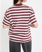 T-Shirt 100% Coton Bio rayé rouge/blanc