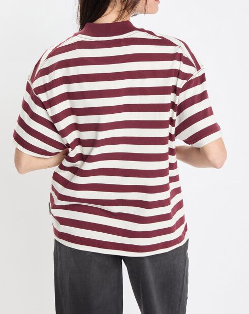 T-Shirt 100% Coton Bio rayé rouge/blanc