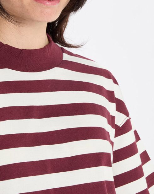 T-Shirt 100% Coton Bio rayé rouge/blanc
