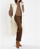 Doudoune longue sans manches padded beige