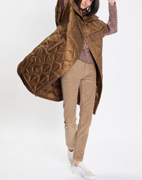 Veste cape matelassée padded marron