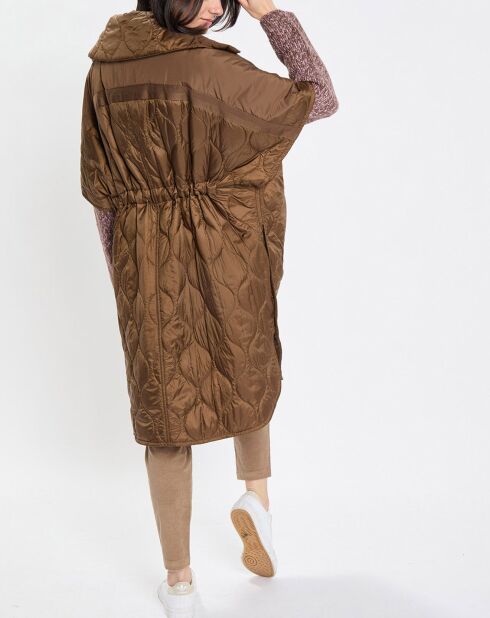 Veste cape matelassée padded marron