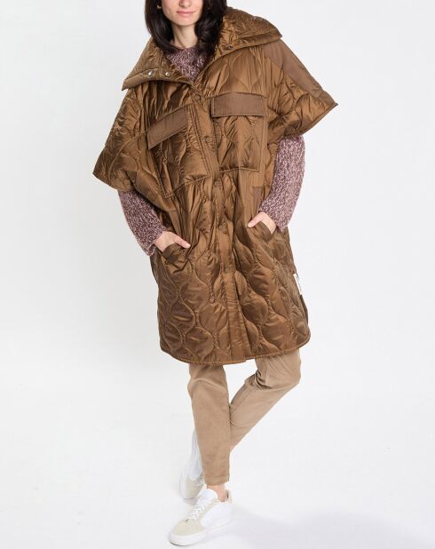 Veste cape matelassée padded marron
