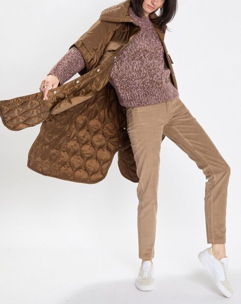 Veste cape matelassée padded marron