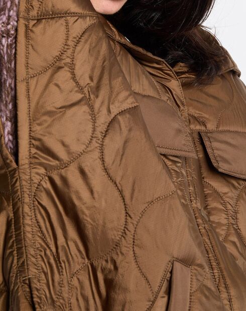 Veste cape matelassée padded marron