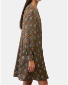 Robe medium imprimée marron