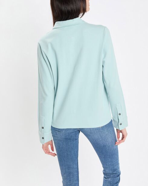 Chemise col polo bleu clair