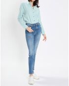 Chemise col polo bleu clair