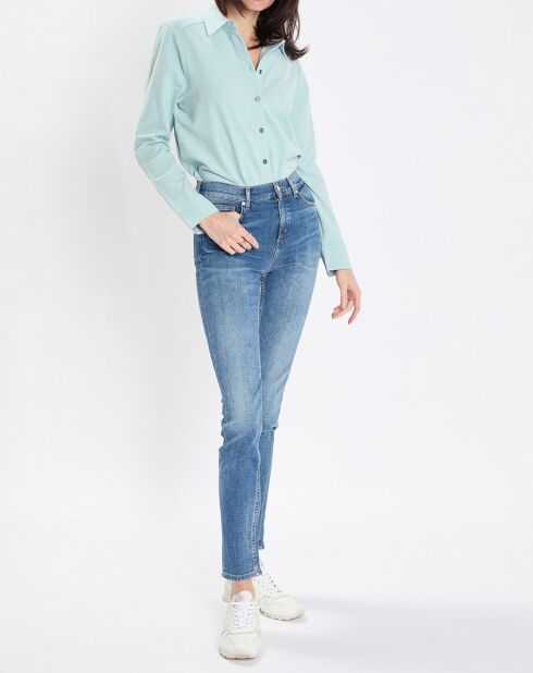 Chemise col polo bleu clair