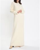 Robe en Laine mélangée maxi longue écru