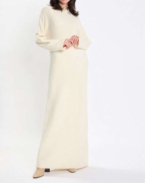 Robe en Laine mélangée maxi longue écru