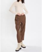 Pantalon cargo en Laine mélangée marron