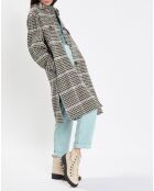 Manteau en Laine mélangée à carreaux multicolore