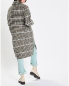 Manteau en Laine mélangée à carreaux multicolore
