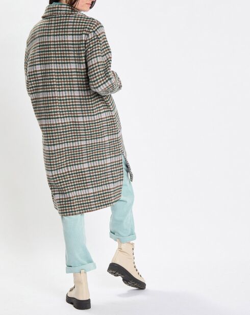 Manteau en Laine mélangée à carreaux multicolore