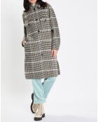 Manteau en Laine mélangée à carreaux multicolore