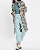 Manteau en Laine mélangée à carreaux multicolore