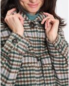 Manteau en Laine mélangée à carreaux multicolore