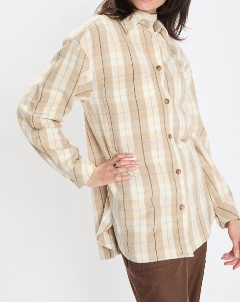Surchemise à carreaux beige
