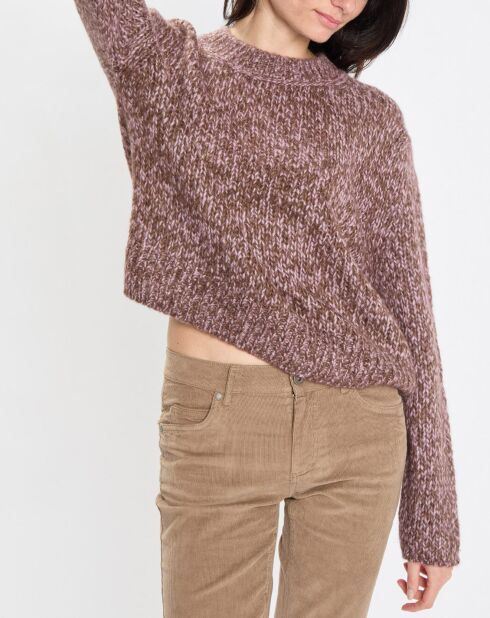 Pull en Laine & Alpaga mélangés marron