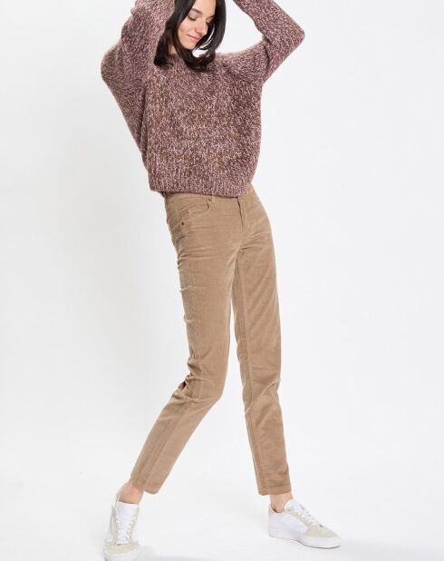 Pull en Laine & Alpaga mélangés marron