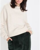 Pull en Laine mélangée manches raglans écru