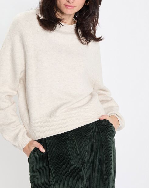 Pull en Laine mélangée manches raglans écru