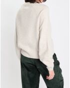 Pull en Laine mélangée manches raglans écru
