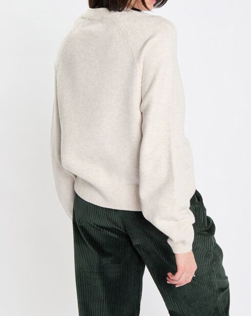 Pull en Laine mélangée manches raglans écru