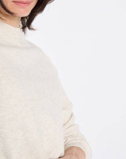 Pull en Laine mélangée manches raglans écru