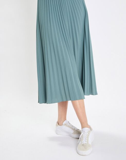 Jupe midi plissée vert moyen