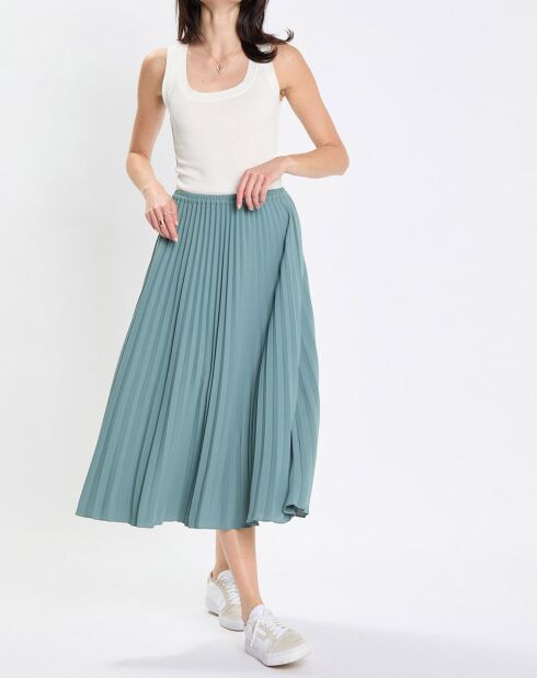 Jupe midi plissée vert moyen