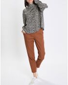 Blouse imprimée fleurs blanc/noir