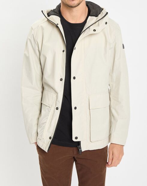 Parka Légère à Capuche Mesh écrue