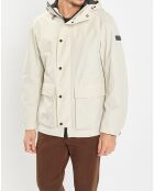 Parka Légère à Capuche Mesh écrue