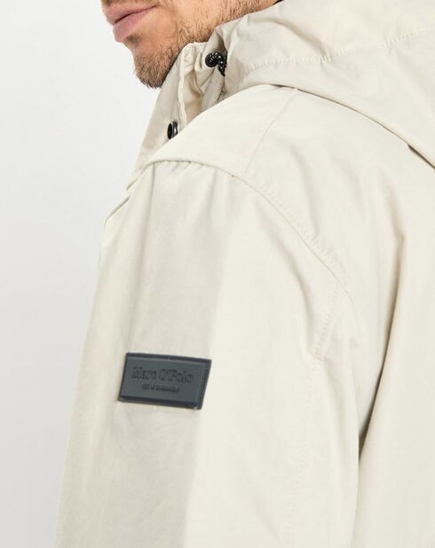 Parka Légère à Capuche Mesh écrue