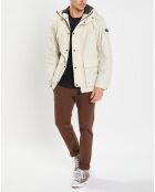Parka Légère à Capuche Mesh écrue