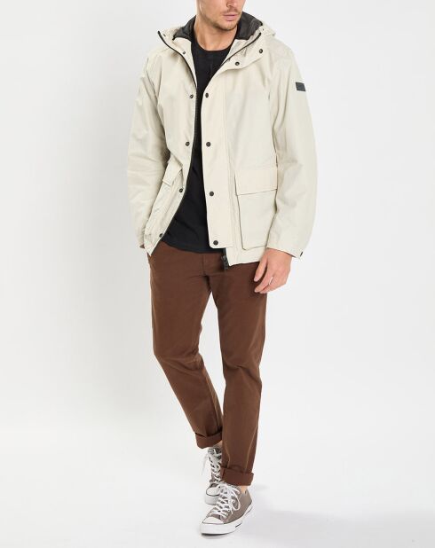 Parka Légère à Capuche Mesh écrue