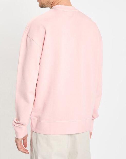 Sweat Col Rond Coton Organic rose clair